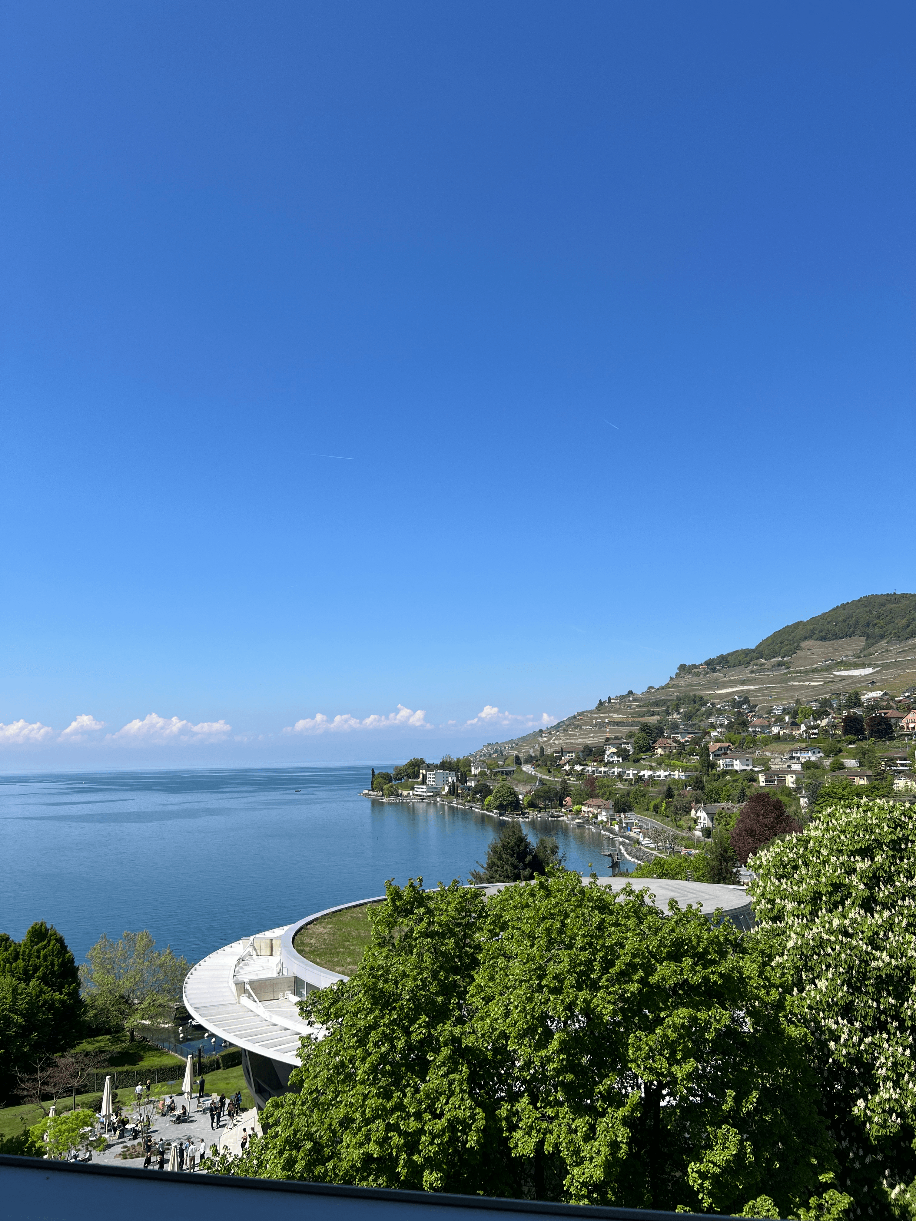 Beautiful European lakeside landscape